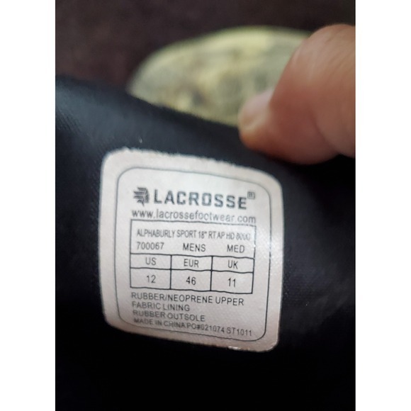 La Crosse‎ AlphaBurly Sport 800g Thinsulate Camo Hunting Boots Mens Size 12 main image 8